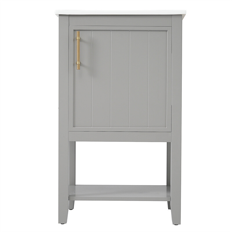 20″ Bathroom Vanity with Sink Door Open Shelf Rack Freestanding Storage Cabinet
