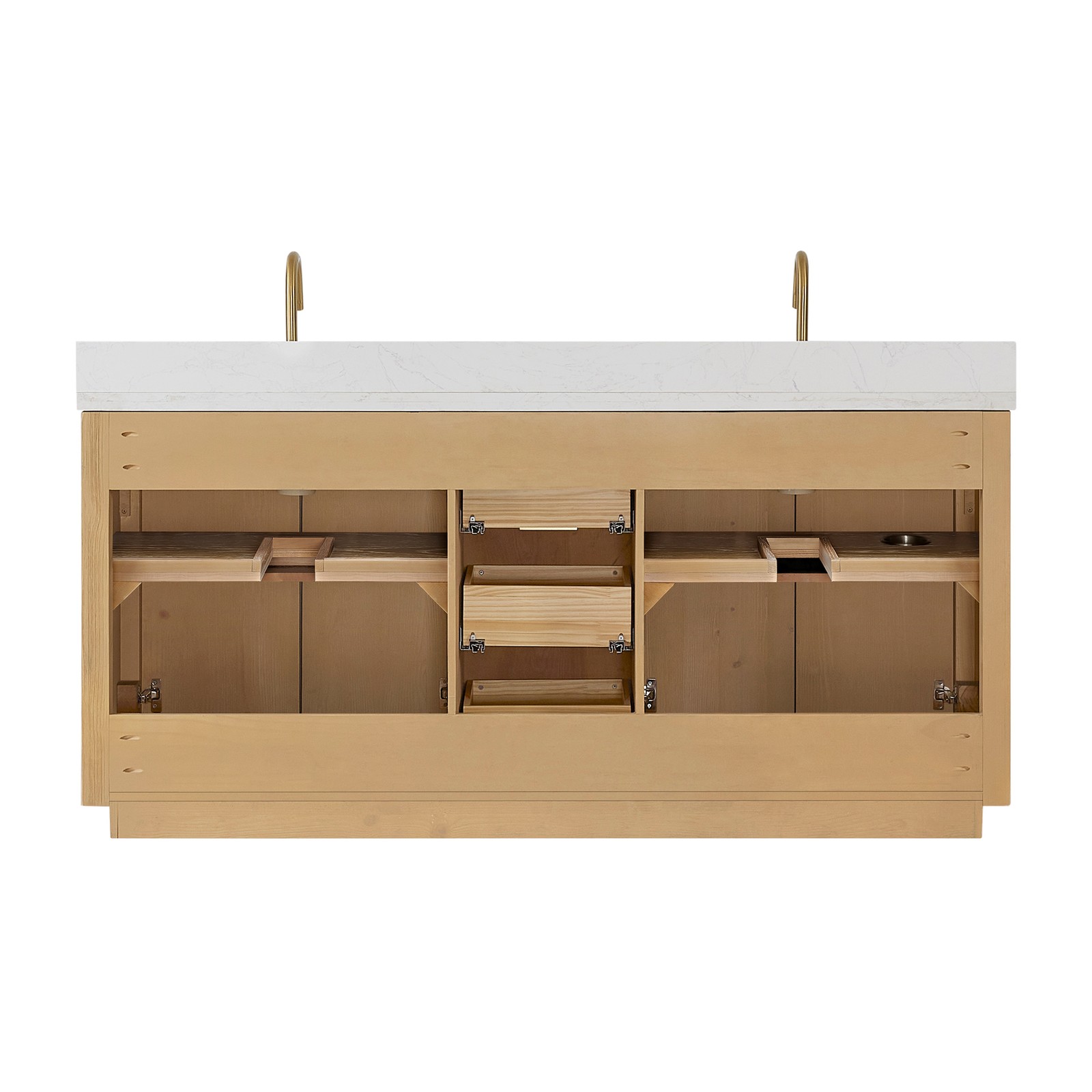 Cadiz 72″ Double Bathroom Vanity in Washed Ash Grey w/Lightning White top&Mirror