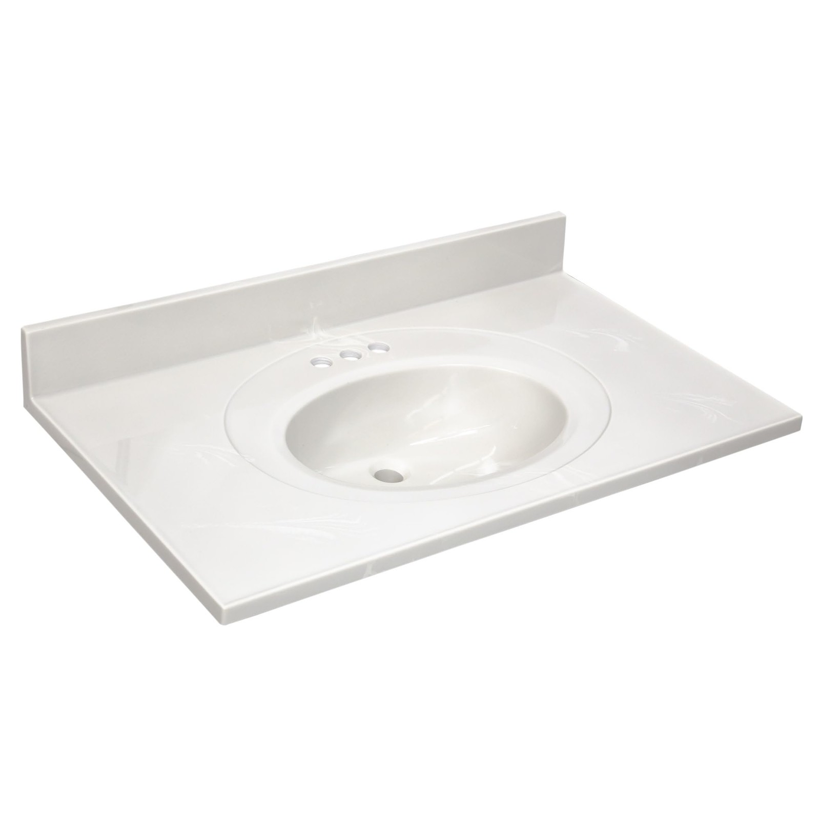 Pemberly Row Cultured Marble White on White Vanity Top (37″ x 22″)