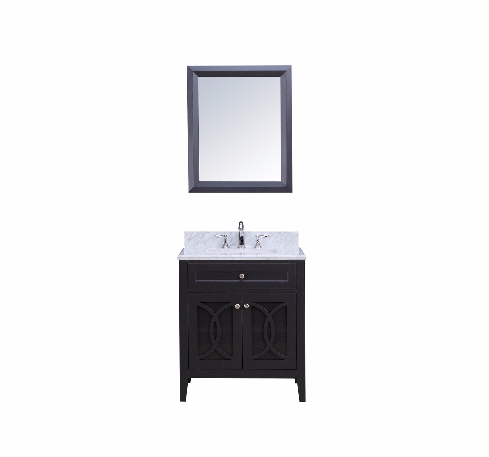 Bathroom Vanity – Rocca Transitional Bathroom Vanity Set with Carrera Marble Top
