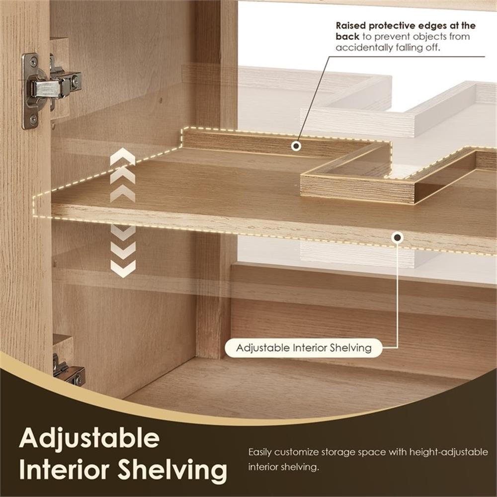 Pemberly Row 24″ Wood Vanity in Natural Oak Ceramic Integrated Sink no Mirror