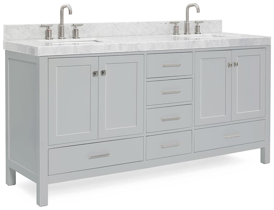 Ariel A072DCW5RVO Cambridge 72″ – Grey / Italian Carrara Marble Top / Brushed