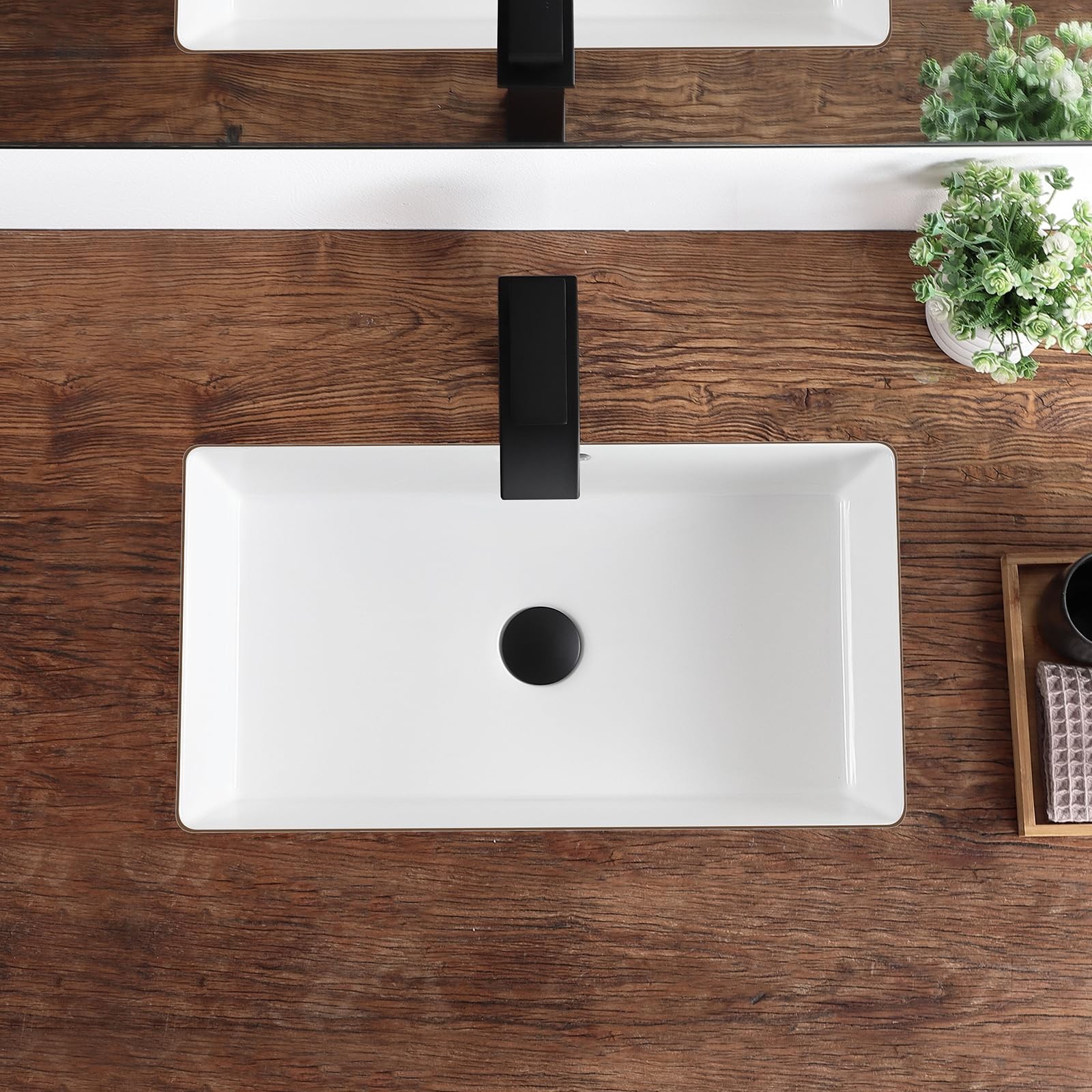 24 Inch Undermount Bathroom Sink Rectangular Undermount Sink White Ceramic Under