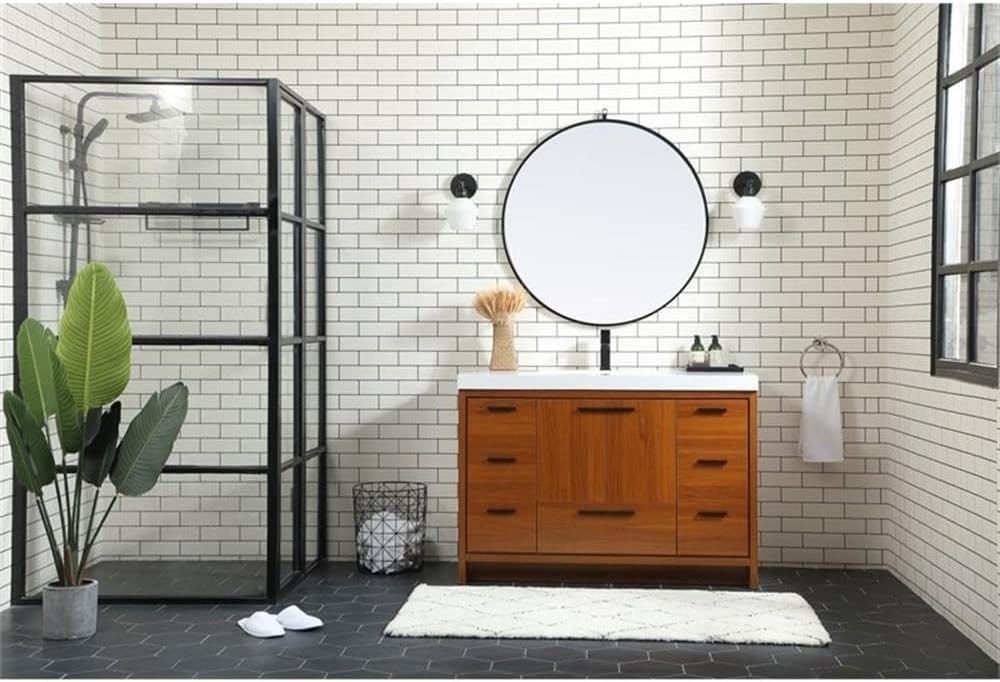 Elegant Lighting – VF46048MTK – 48 Inch Single Bathroom Vanity in Teak