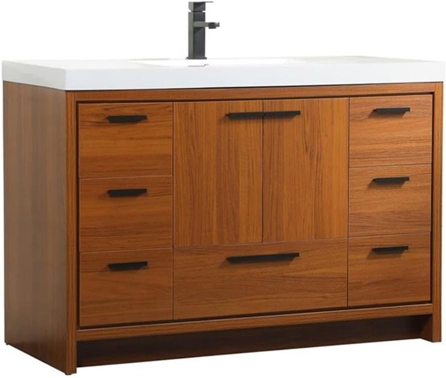 Elegant Lighting – VF46048MTK – 48 Inch Single Bathroom Vanity in Teak