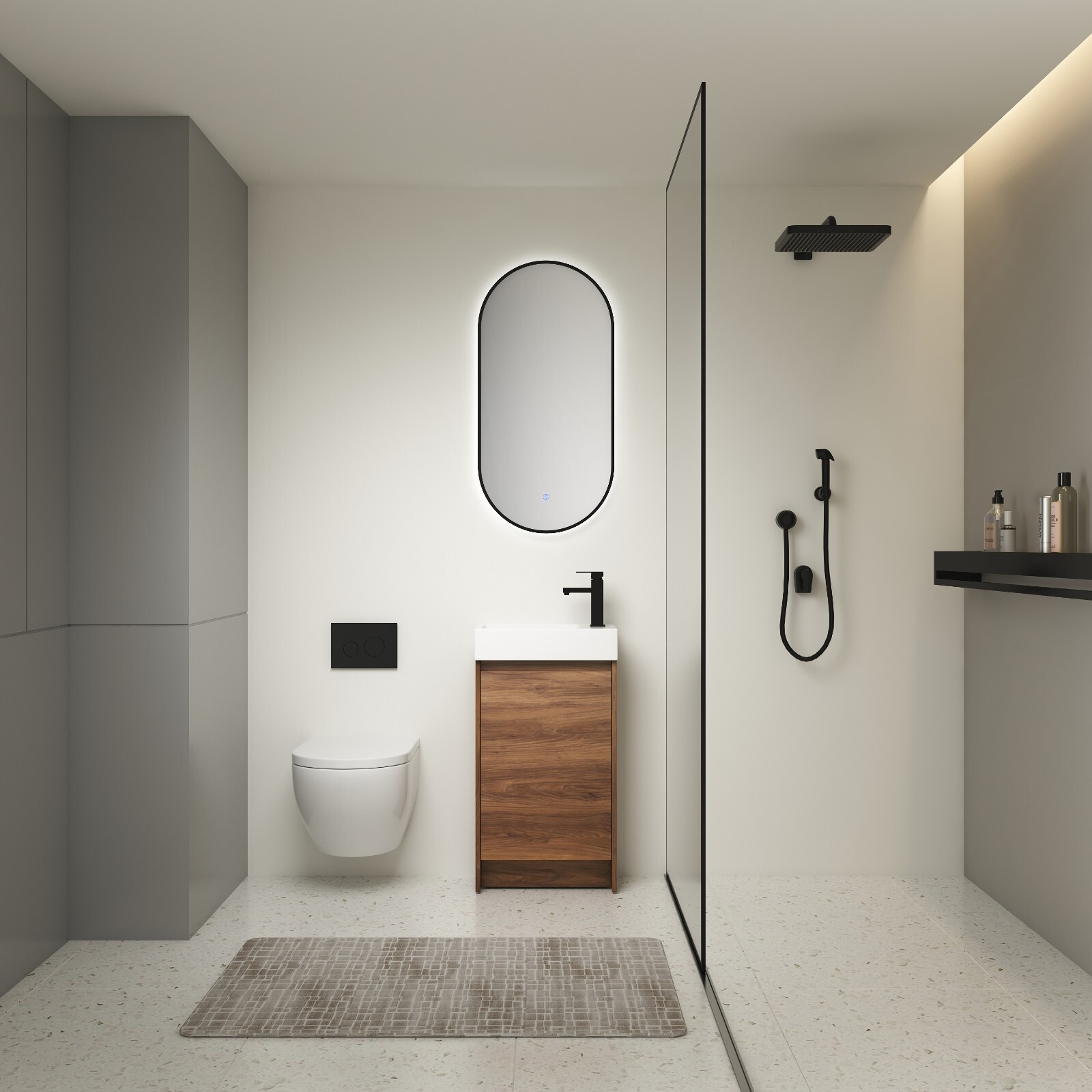 18 Inch Freestanding Bathroom Vanity With Single Sink, Soft Closing Doors, Suita