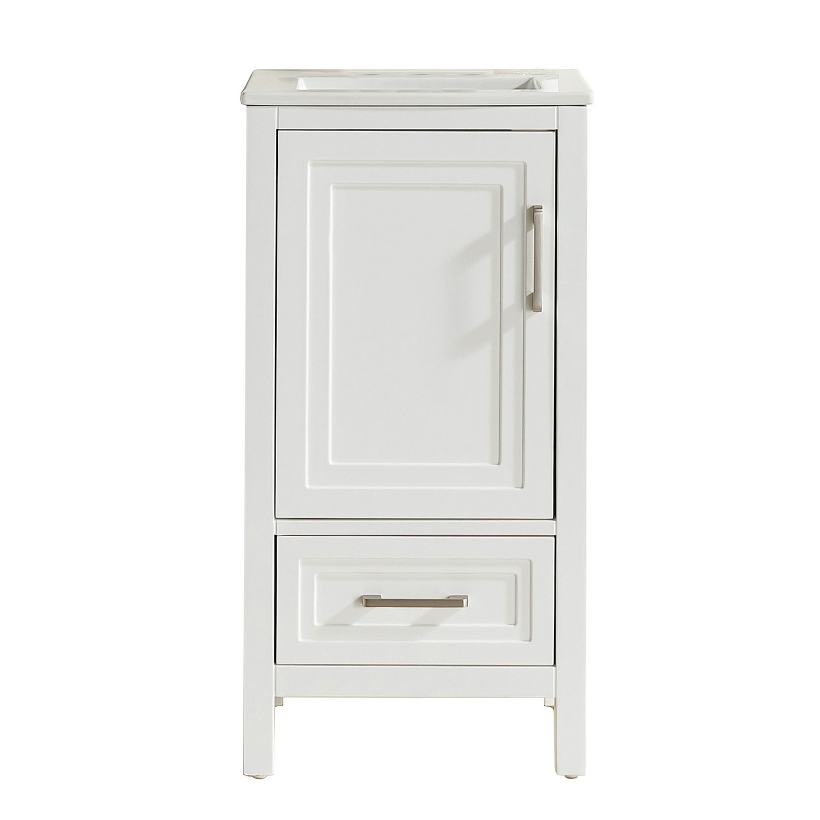 White Freestanding Bathroom Cabinet 18″ Solid Wood Fully Assembled