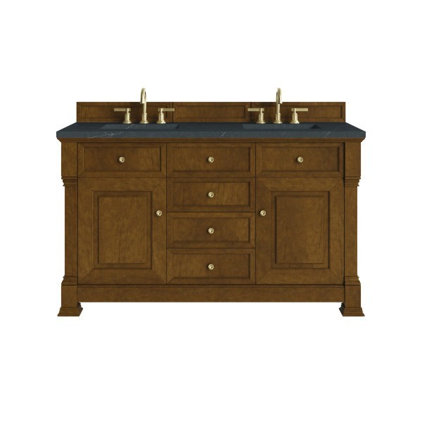 60″ James Martin Brookfield 547-V60D-HNO-3CSP Double Vanity Cabinet Charcoal Top