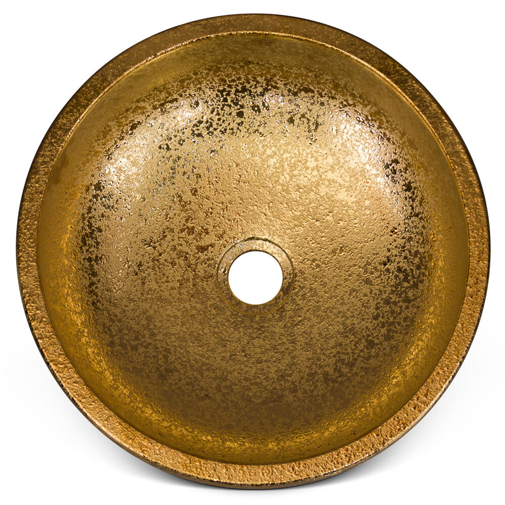 US Seller – 16in Abstact Design Gold Textured Oriental Porcelain Basin