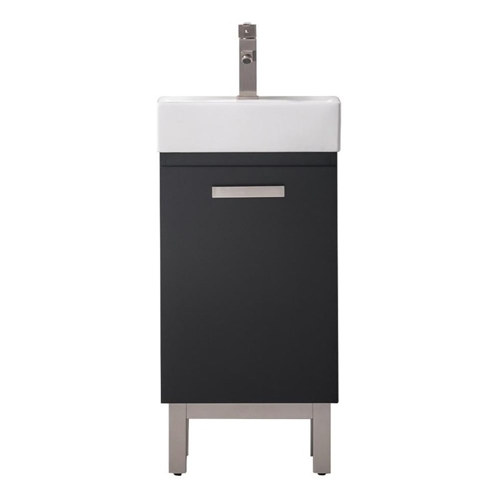 Design Element Stella 16.5″ Wood Single Sink Vanity in Black