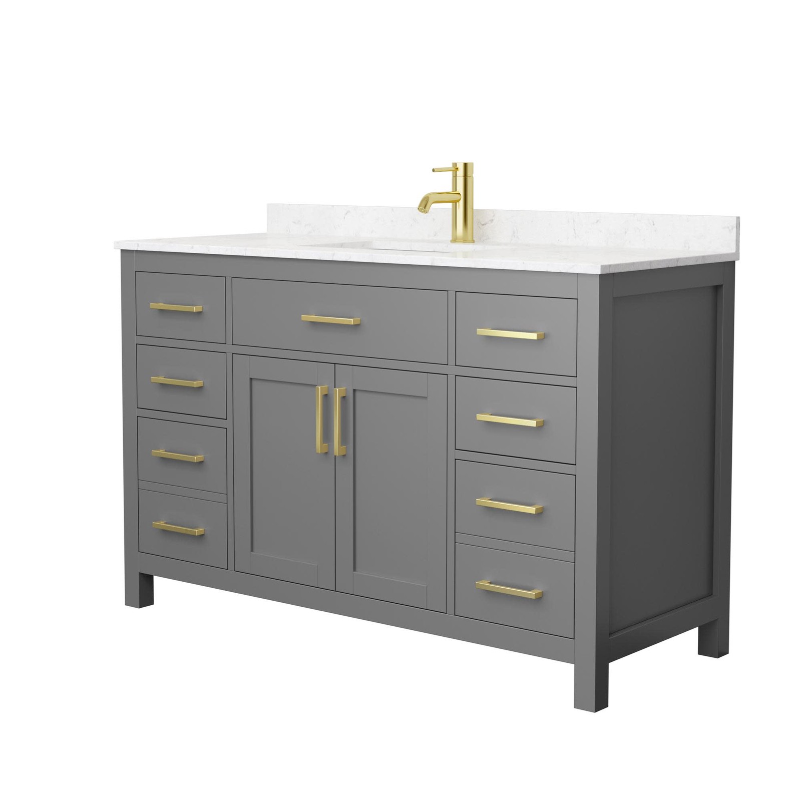 Wyndham Collection WCG242454S-UNSMXX Beckett 54″ – Dark Blue / Carrara Cultured