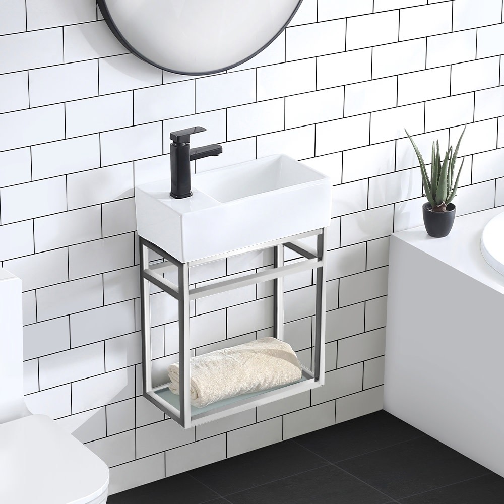 Swiss Madison SM-BV551 Pierre 20″ Wall Mounted Console Sink Set – Black