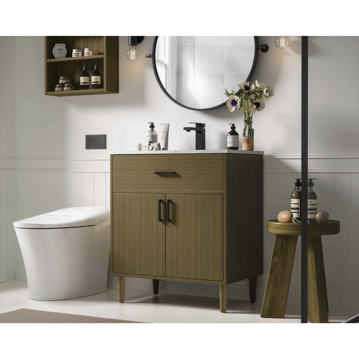Elegant Lighting VF25030MCB Chandler Vanity Chestnut Brown