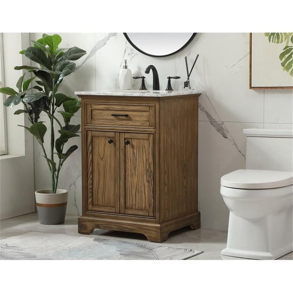 Elegant Decor Americana 24″ Aluminum Alloy Single Bathroom Vanity in Driftwood