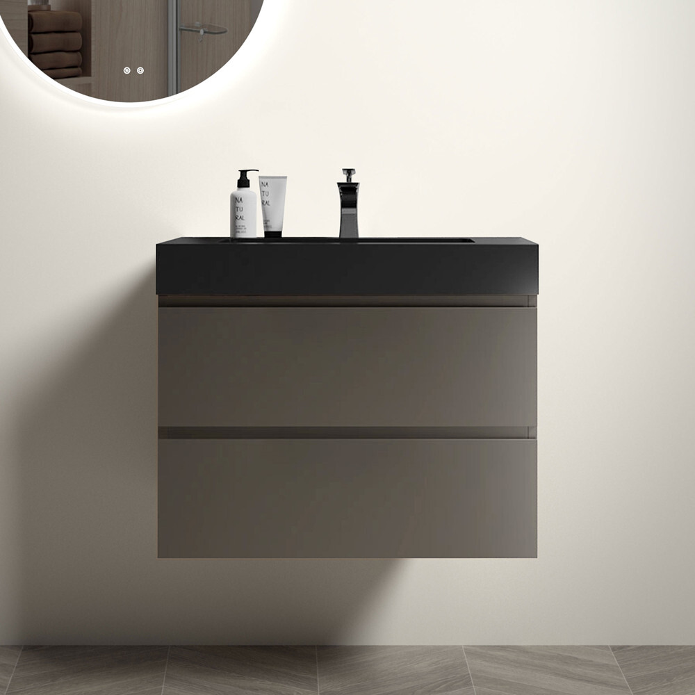 24″ 30″ 36″ Wall Mounted Bathroom Vanity w/Sink,Floating Vanity Cabinet,2 Drawer