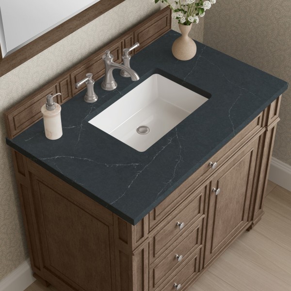 36″ James Martin Bristol 157-V36-WW-3CSP Vanity Cabinet Charcoal Soapstone Top