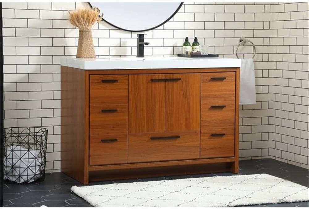 Elegant Lighting – VF46048MTK – 48 Inch Single Bathroom Vanity in Teak