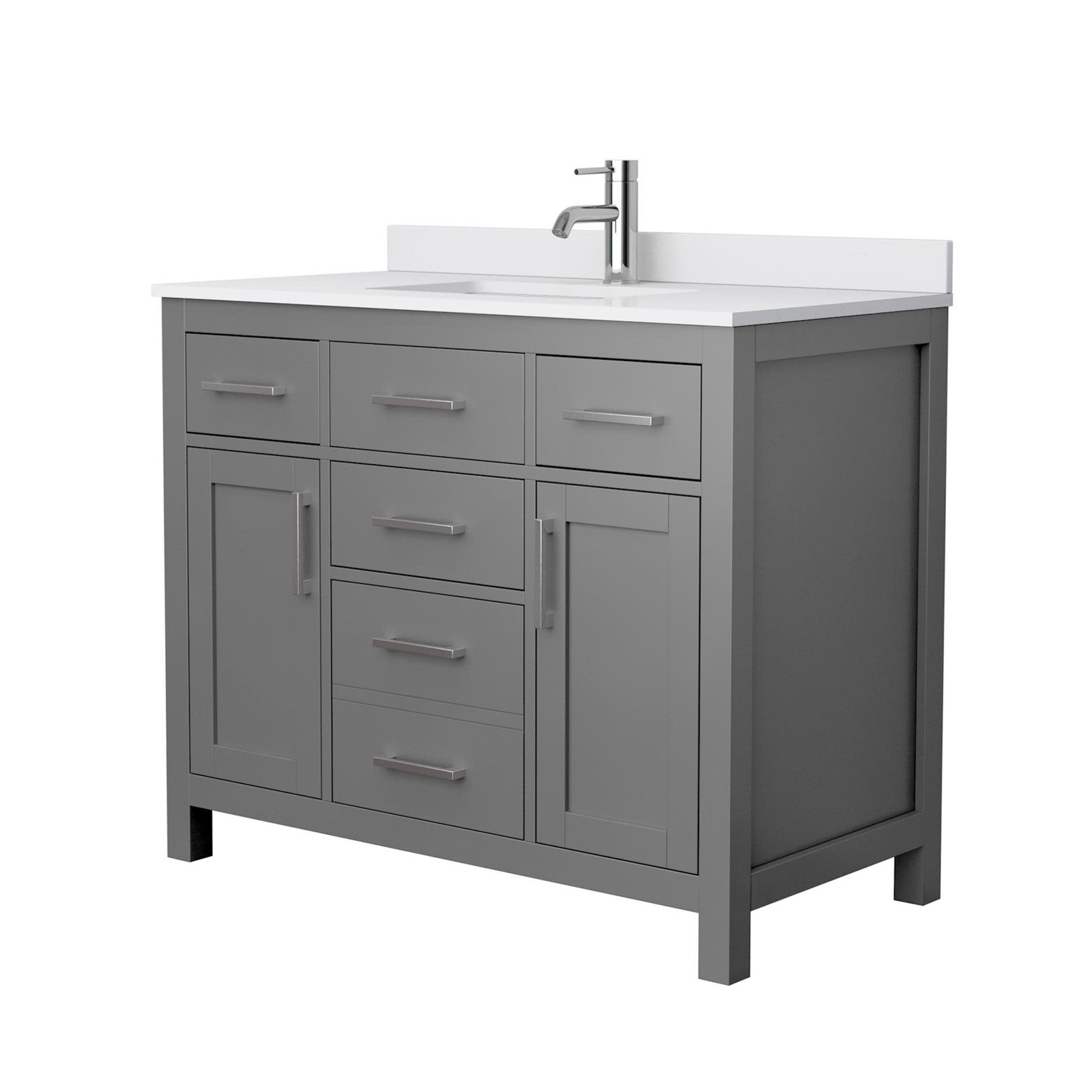 Wyndham Collection WCG242442S-UNSMXX Beckett 42″ – Dark Blue / Carrara Cultured