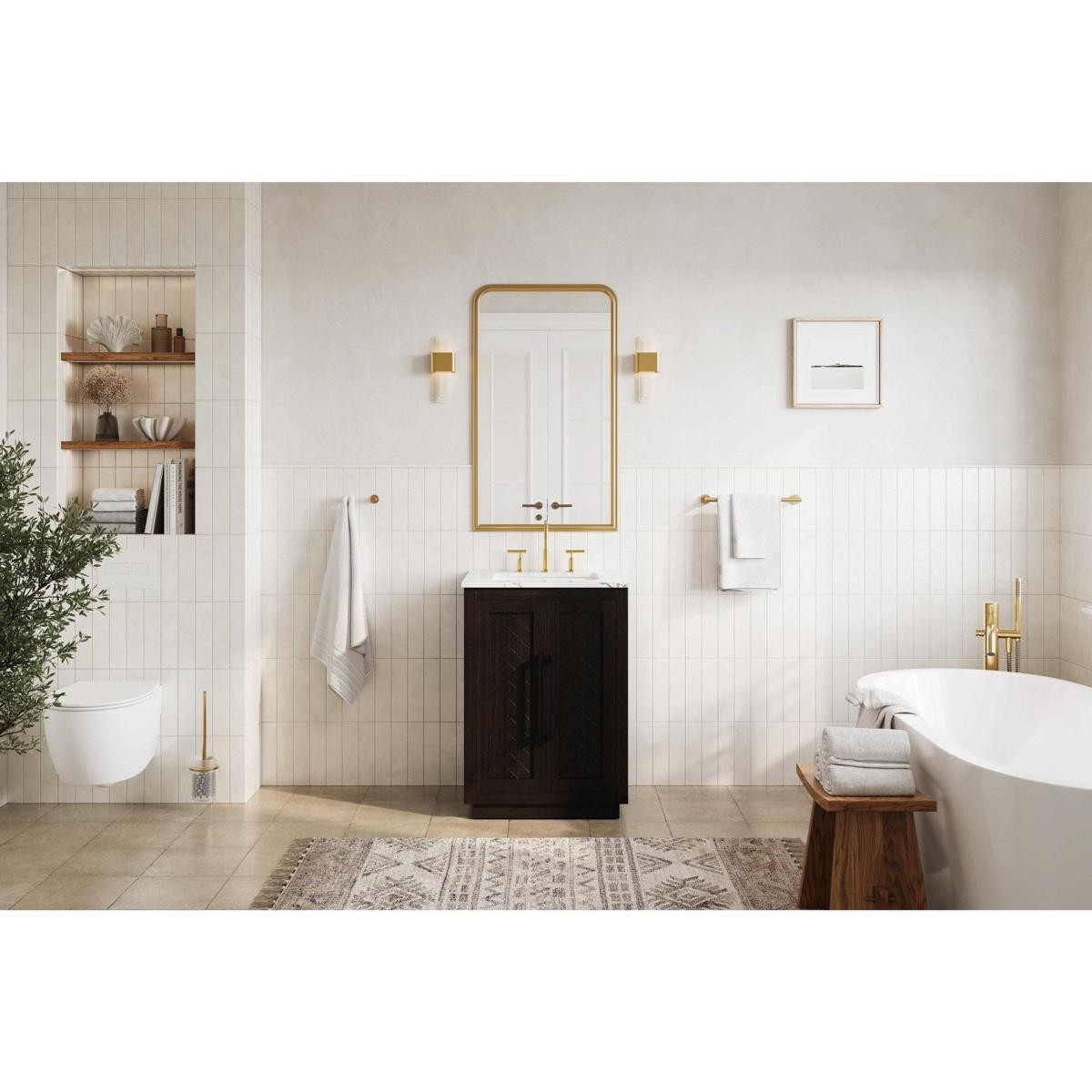 Elegant Lighting VF29024CO Chase Vanity Chocolate Oak