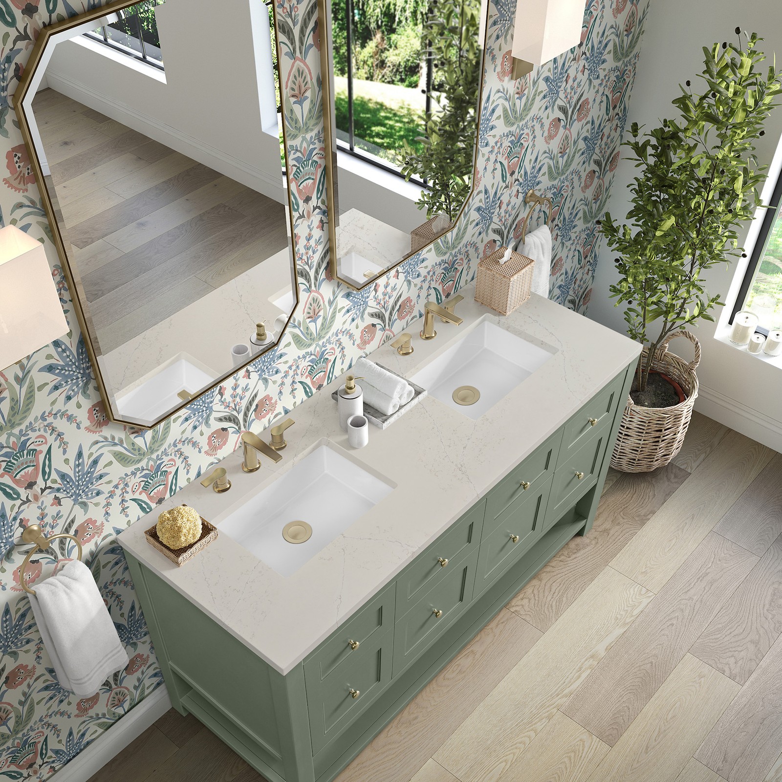James Martin Vanities 330-V60D-3SFR Breckenridge 60″ – Whitewashed Oak