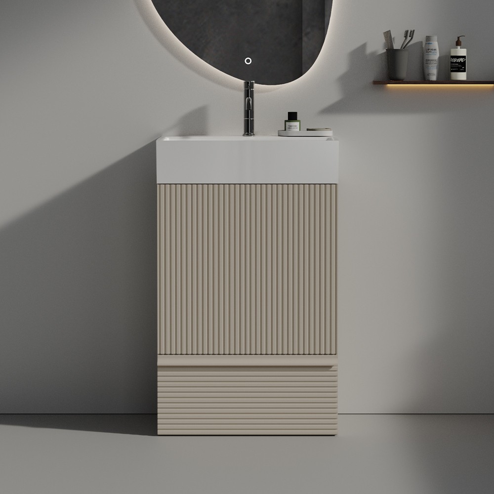 Bathroom vanity with ceramic sink