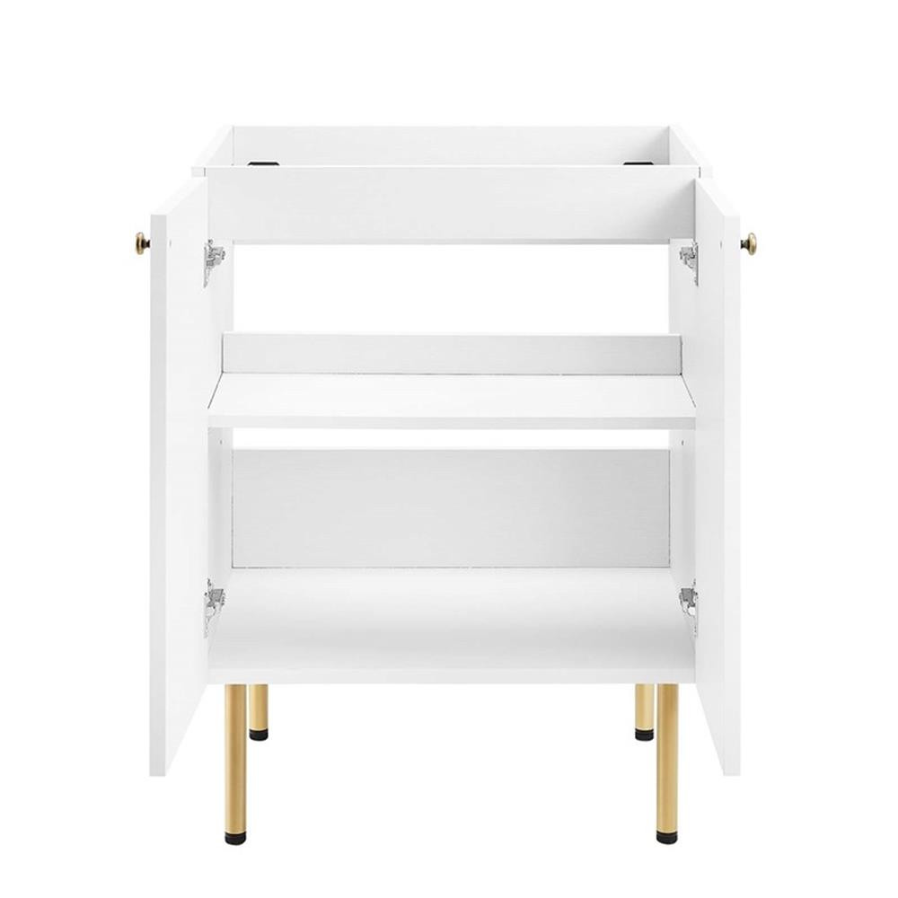 Modway Chaucer 24″ Wood & Rattan Bathroom Vanity Cabinet in White