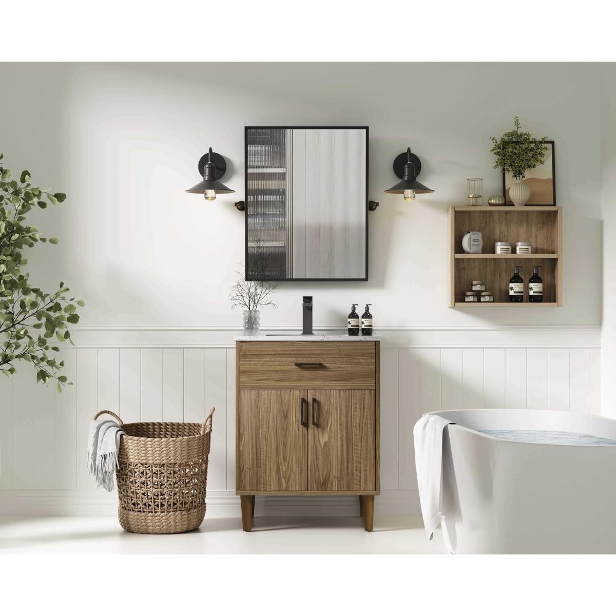 Elegant Lighting VF25024WB Chandler Vanity Walnut Brown