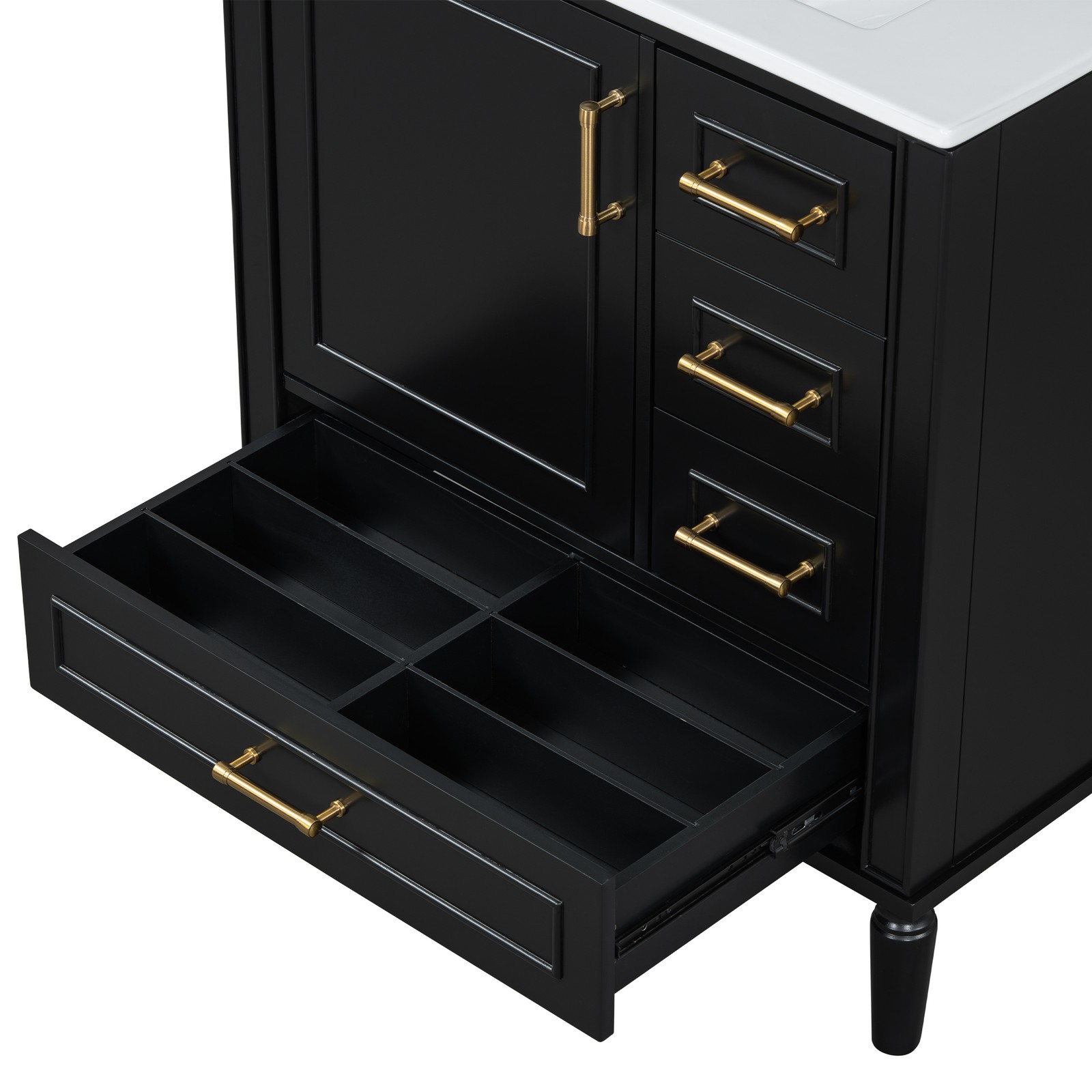 30″ Bathroom Vanity Set Floor Standing Bathroom Storage Cabinet w/Three Drawers