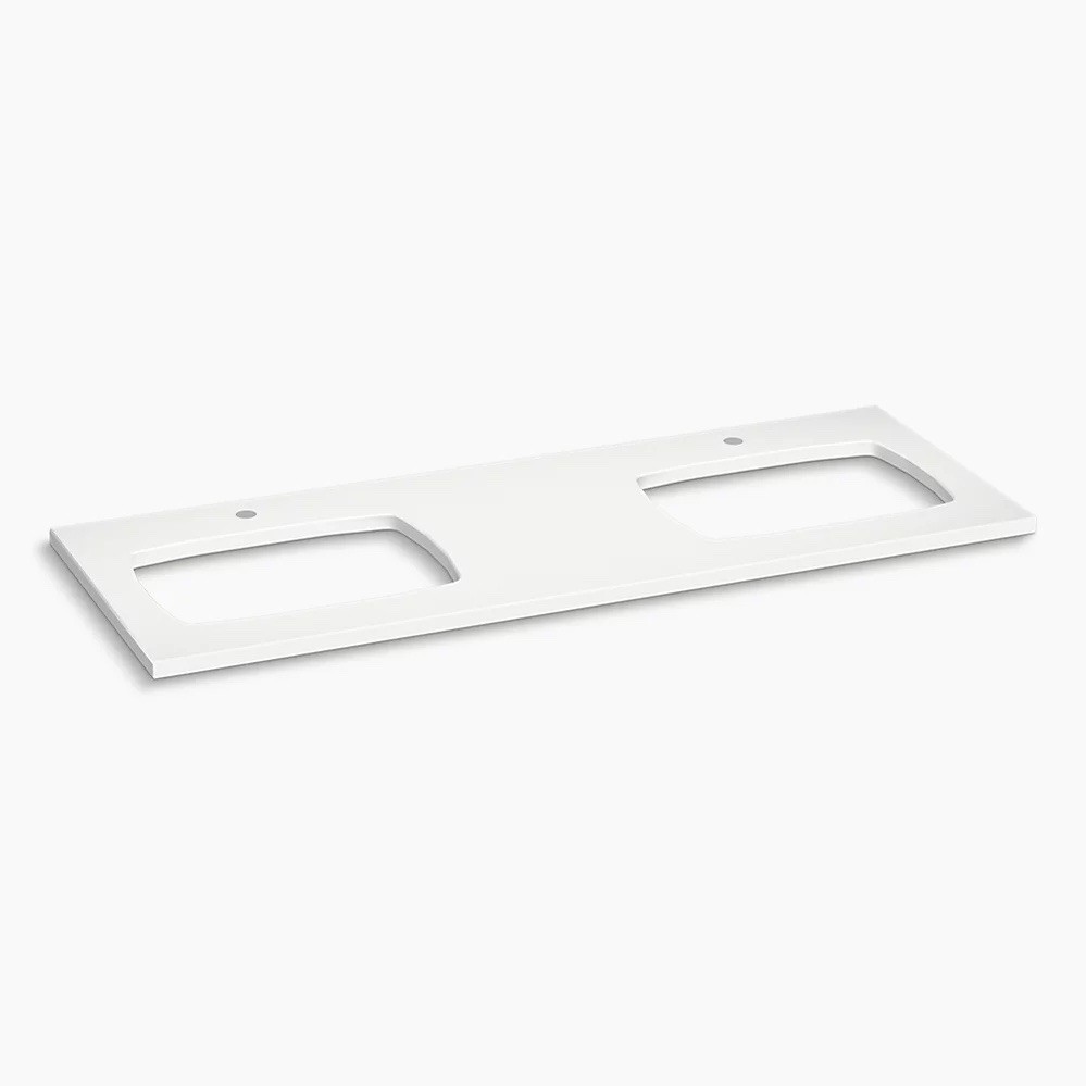 Silestone quartz 61″ vanity top with double Carillon Rectangle cutouts 28260-MMW