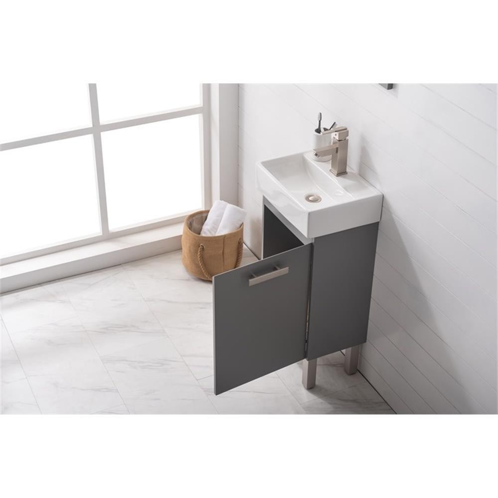 Design Element Stella 16.5″ Wood Single Sink Vanity in Gray