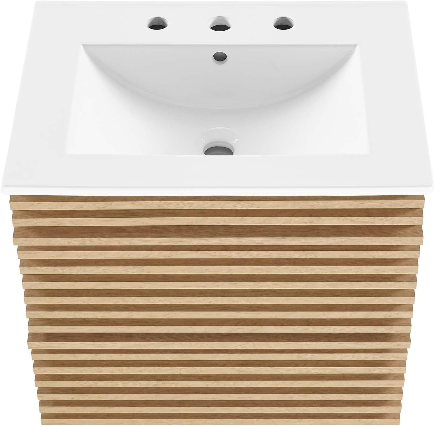 24″ Oak White Wall-Mount Bathroom Vanity for Modern Spaces