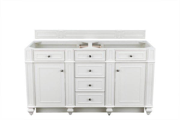 60″ James Martin Bristol 157-V60D-M-BW Double Vanity Cabinet Bright White