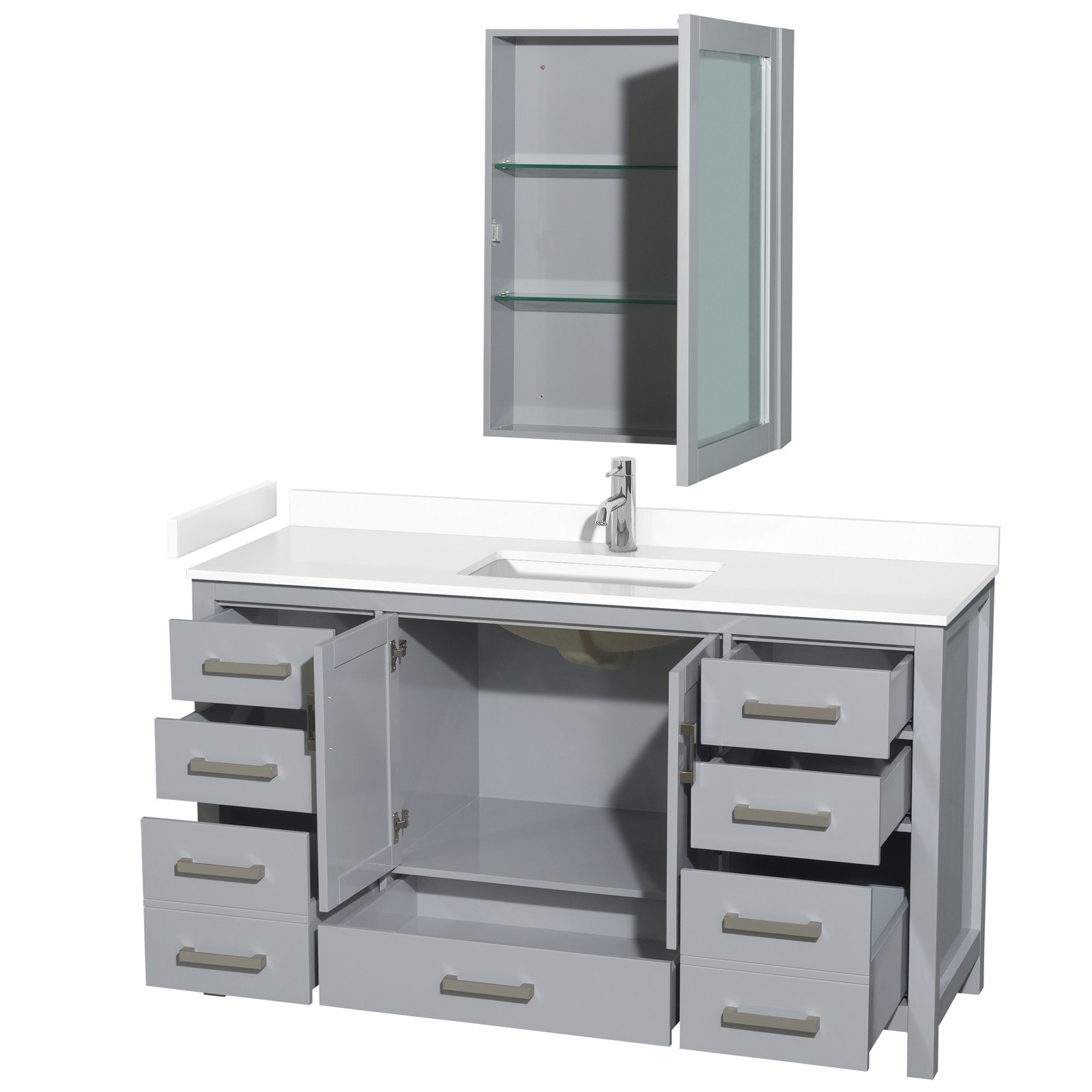 Wyndham Collection WCS141460S-VCA-MED Sheffield 60″ – White / Carrara Cultured
