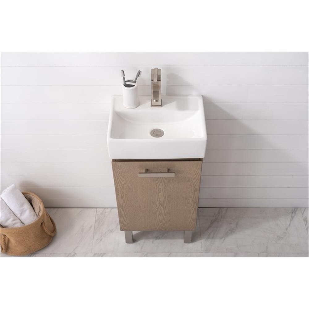 Design Element Stella 16.5″ Wood Single Sink Vanity in Oak