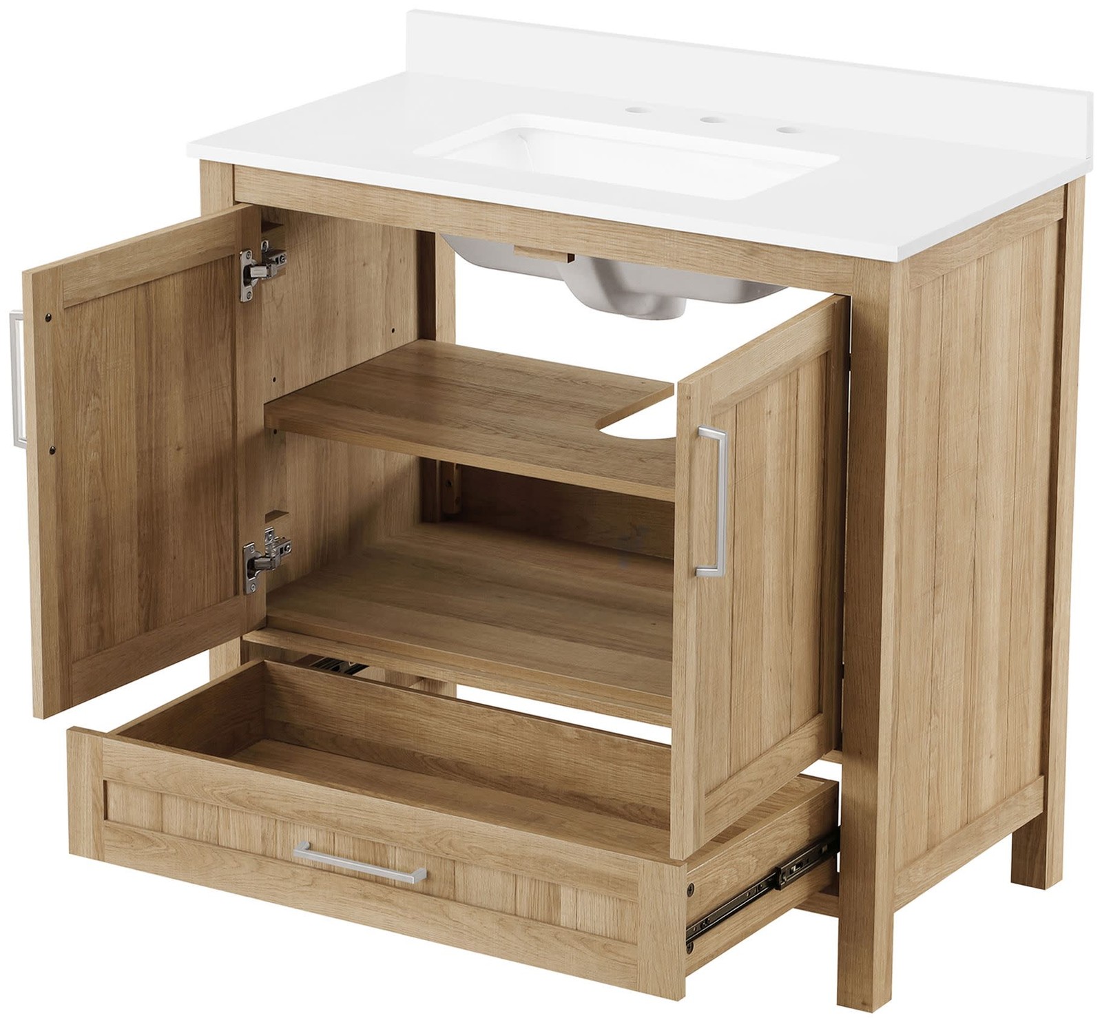 Ove Decors Kansas 36 Kansas 36″ – White Oak / Cultured Marble Top