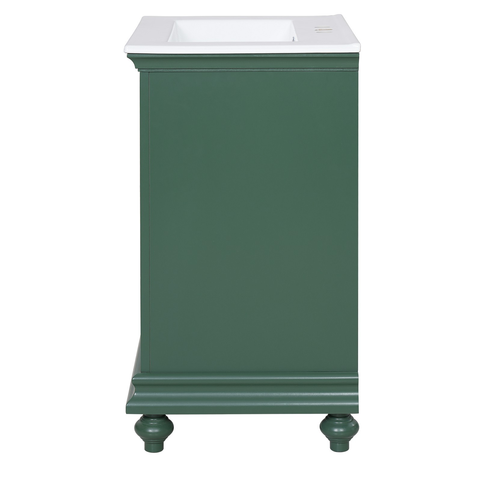 24″ Bathroom Vanity Storage Cabinet With Ceramic Sink Drawer Soft-Closing Doors