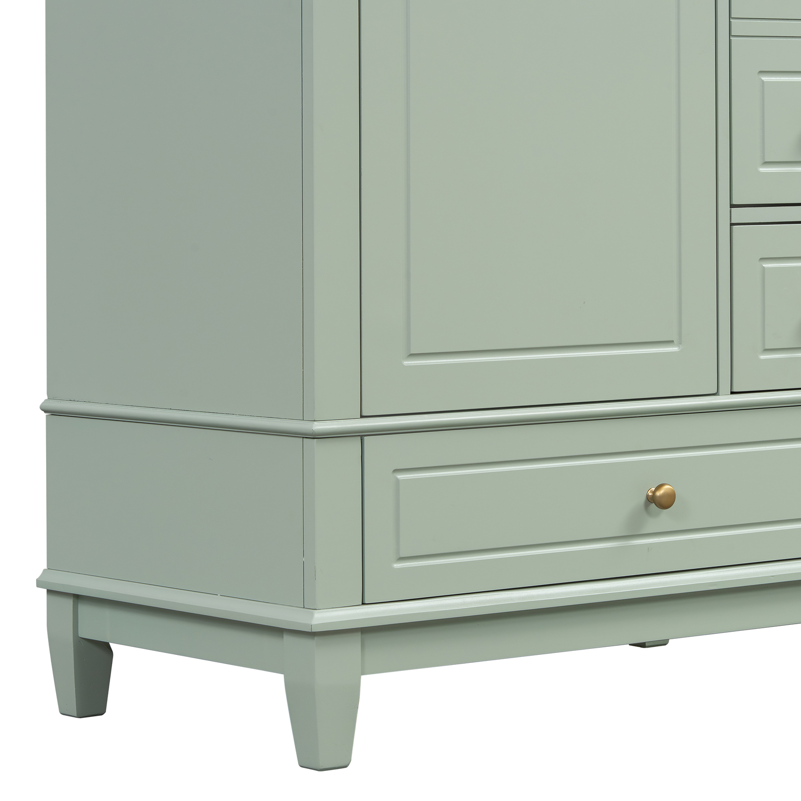30″ Bathroom Vanity w/Ceramic Sink Freestanding Solid Wood Storage Cabinet Shelf