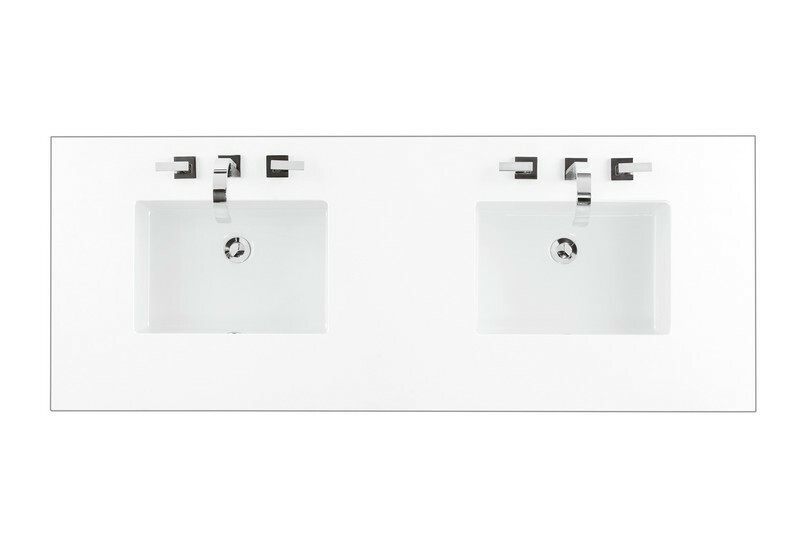 James Martin 050-S60D-CLW-SNK 60 Inch Double Classic White Quartz Top with Sink,