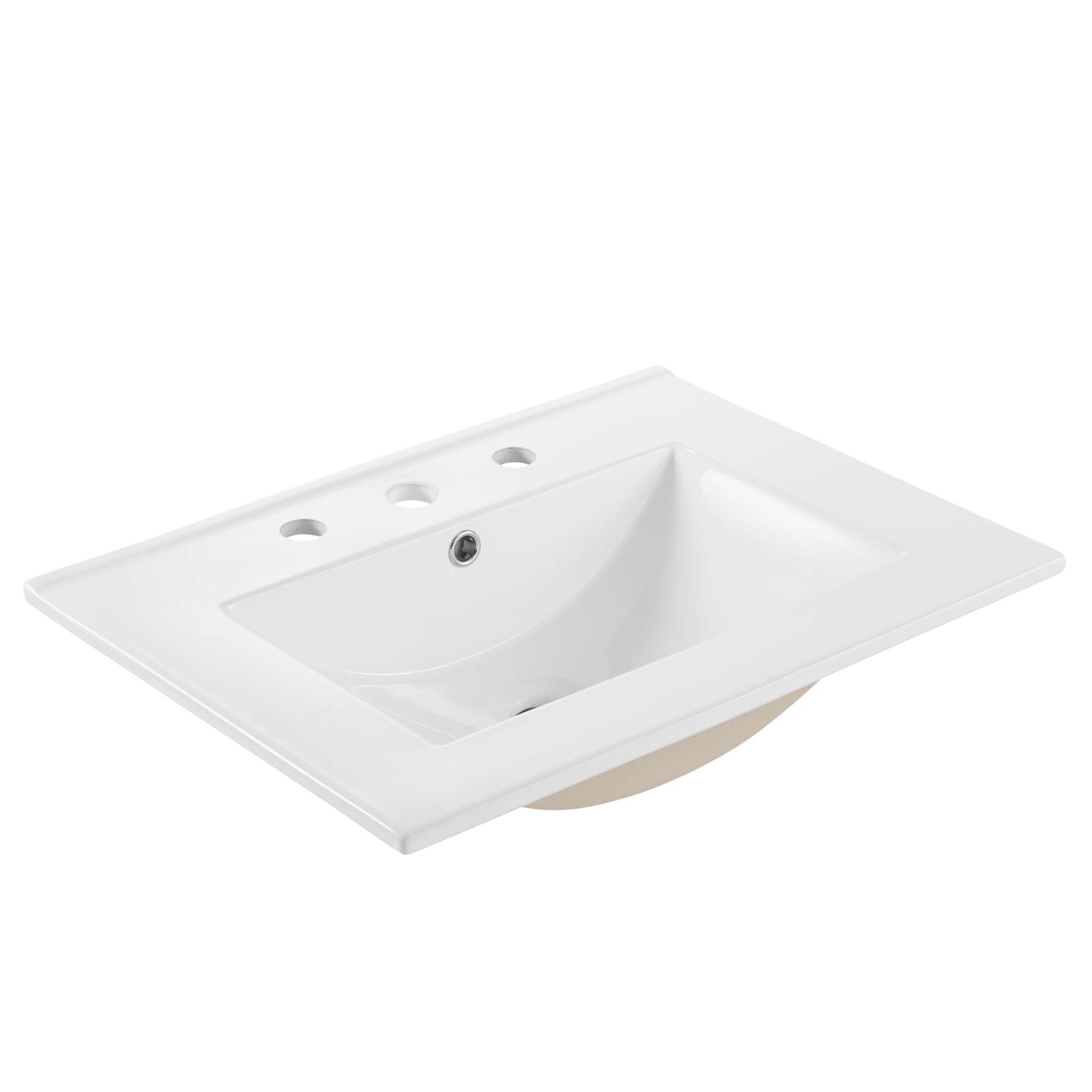 Modway Chaucer 24” Bathroom Vanity in Black White With Ceramic Sink Basin