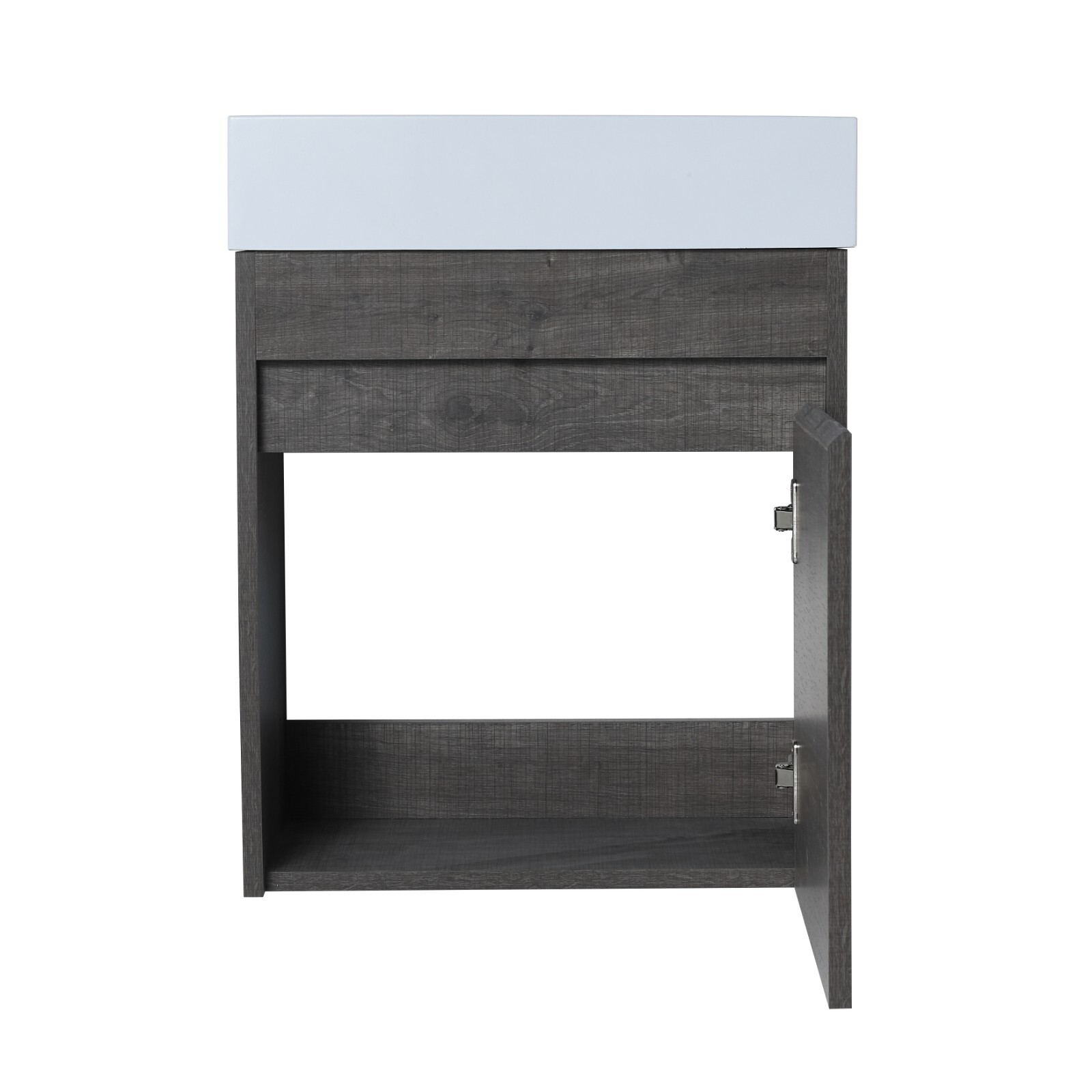 18” Floating Wall-Mounted Bathroom Vanity with White Resin Sink & Soft-Close