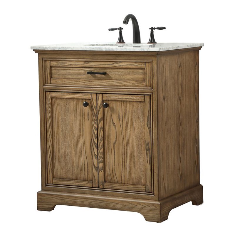 Elegant Decor Americana 30″ Aluminum Alloy Single Bathroom Vanity in Driftwood