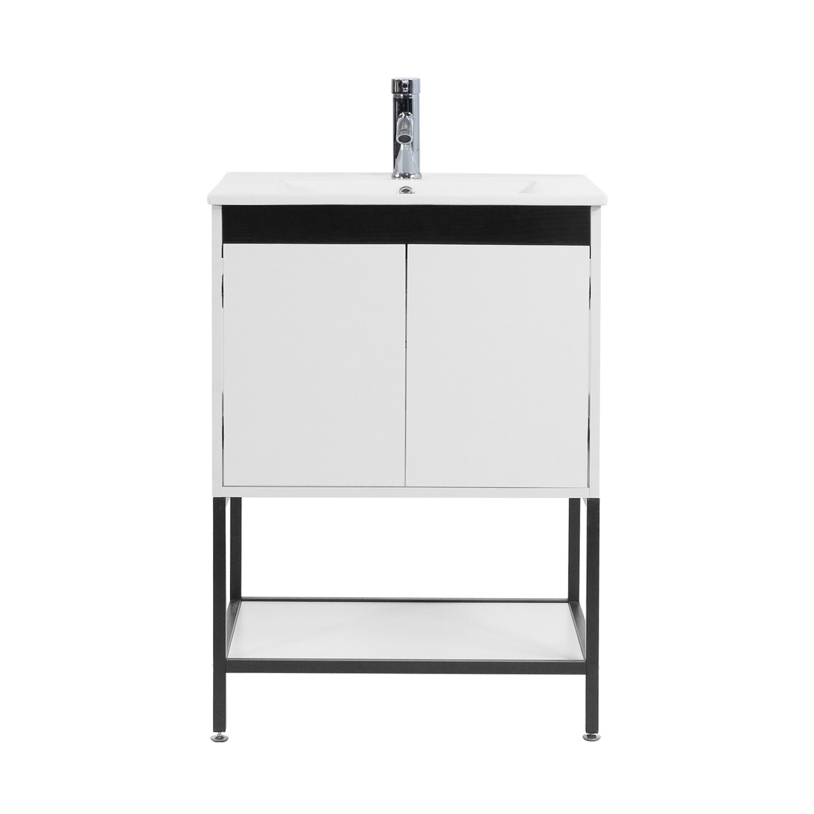 24″ Bathroom Vanity with Sink Floor Stand Storage Cabinet Set & Faucet Combo