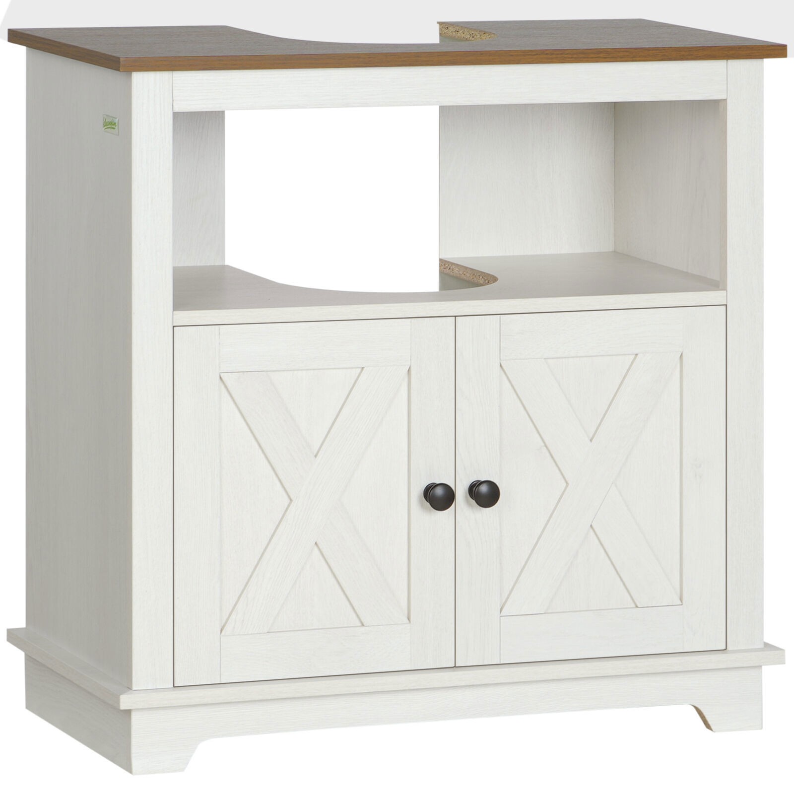 Bathroom Sink Cabinet Pedestal Sink Storage Cabinet with Doors White