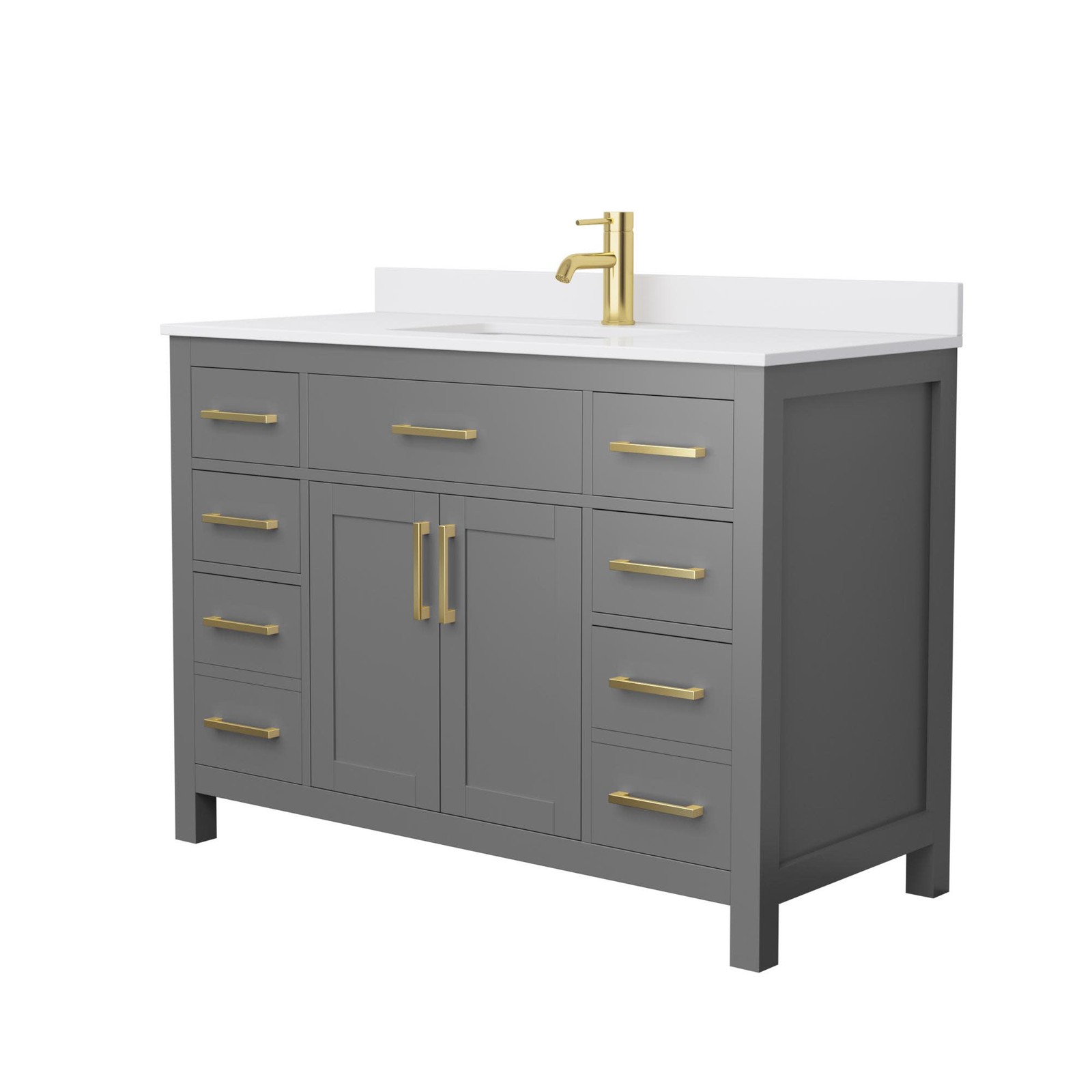 Wyndham Collection WCG242448S-UNSMXX Beckett 48″ – White / White Cultured Marble