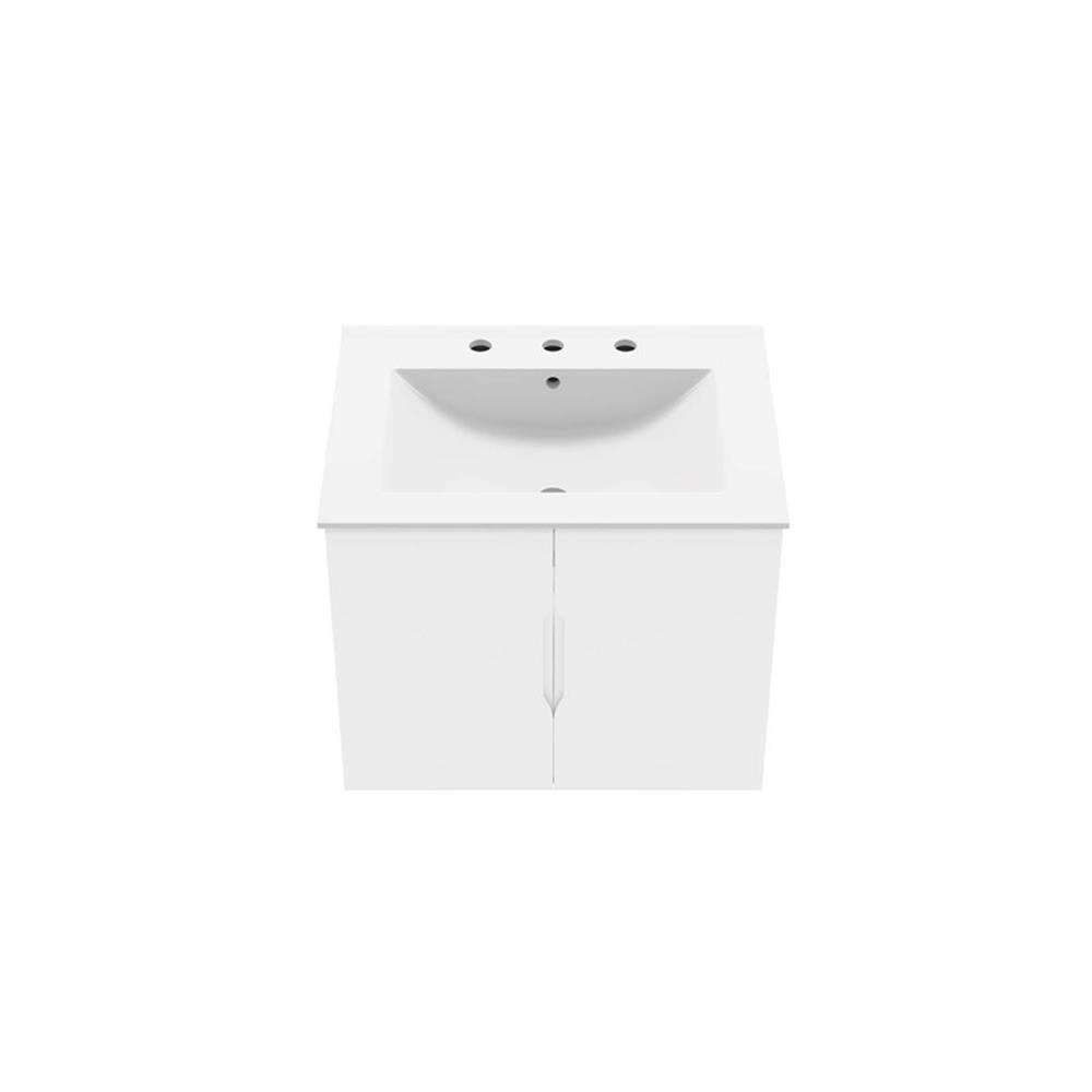 Modway Vitality 23″ Modern Wood/Ceramic Bathroom Vanity in White
