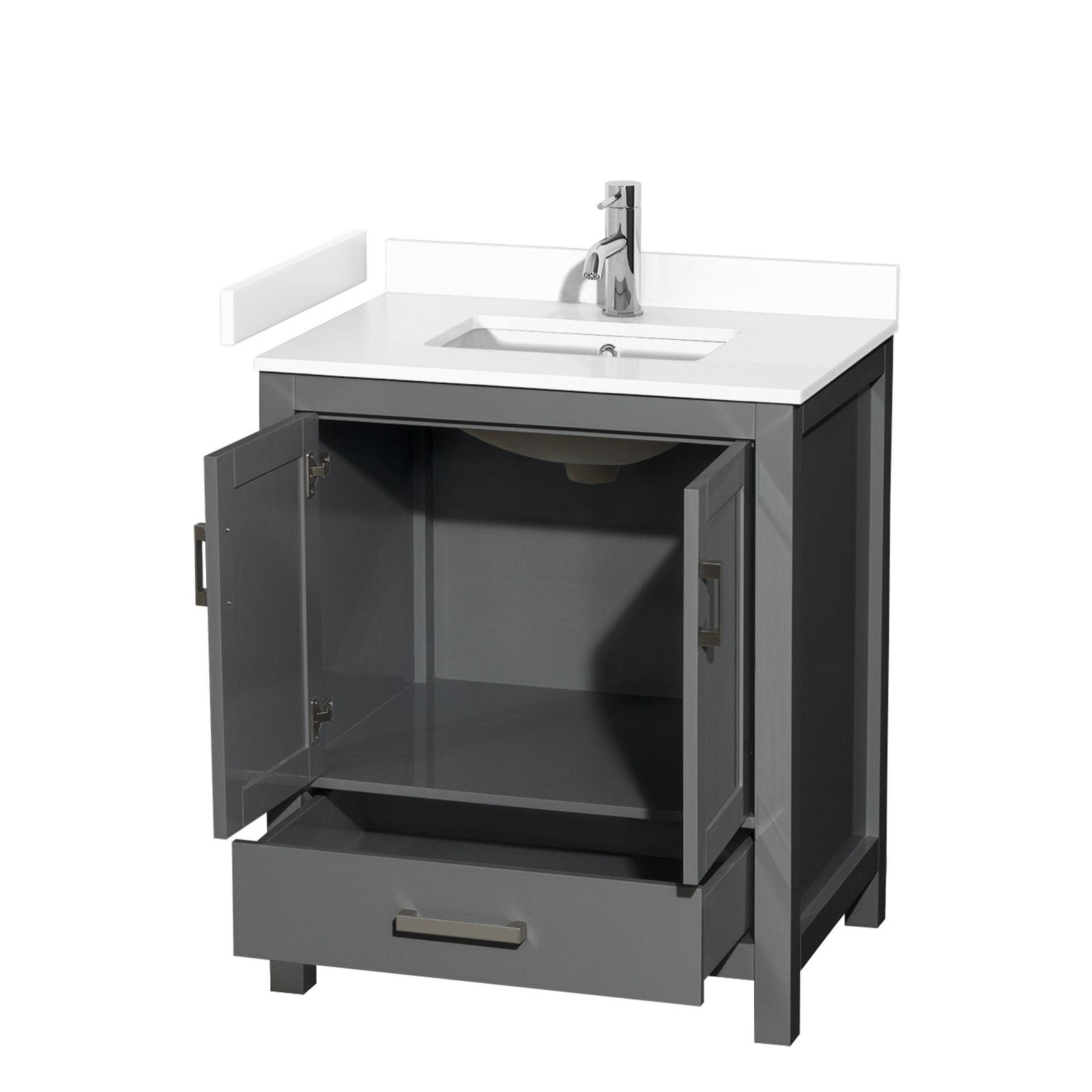 Wyndham Collection WCS141430S-VCA-MXX Sheffield 30″ – White / Carrara Cultured