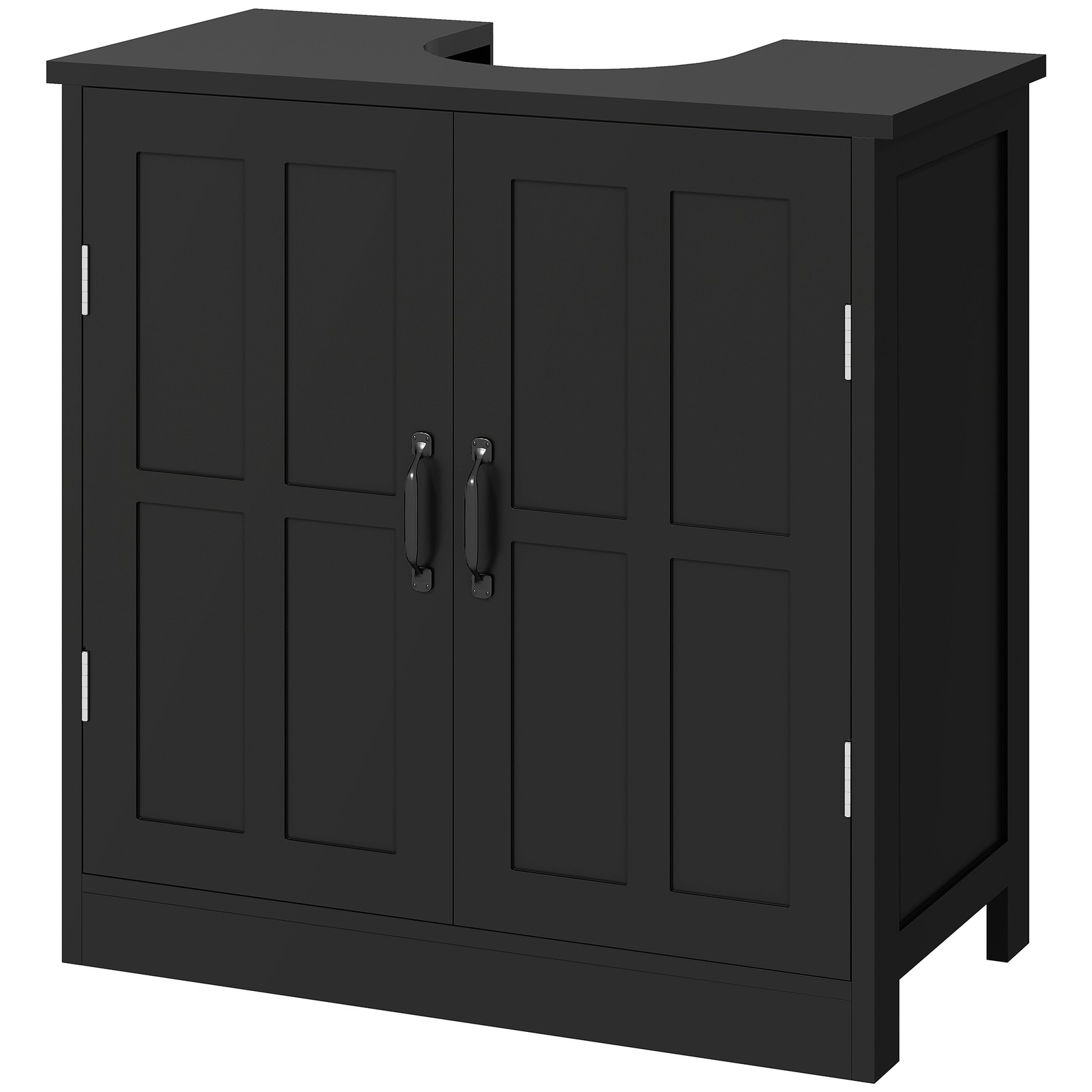 Sink Cabinet, Pedestal Sink Cabinet with Adjustable Shelf, Black