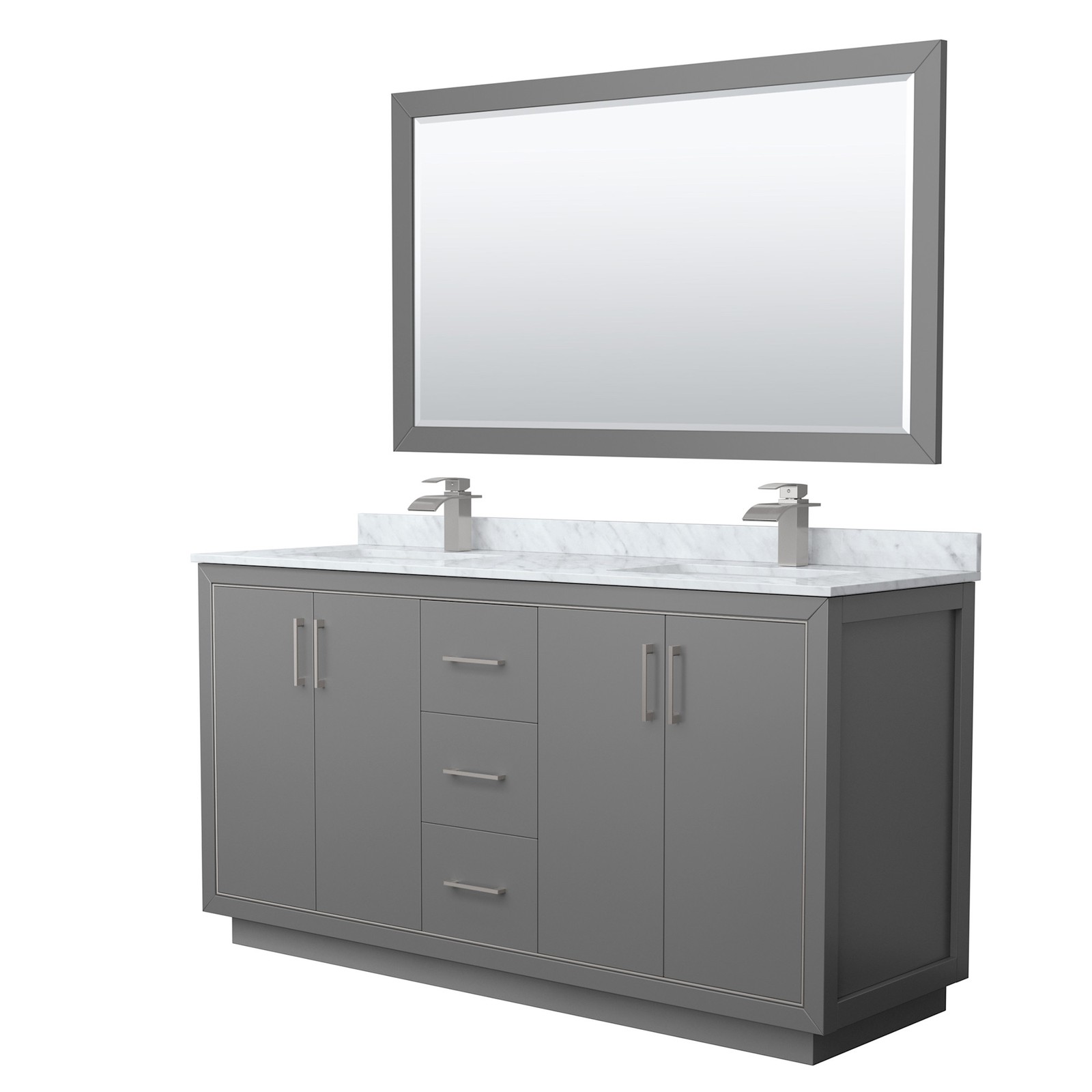 Wyndham Collection WCF1111-66D-NAT-M58 Icon 66″ – Dark Gray / Brushed Nickel