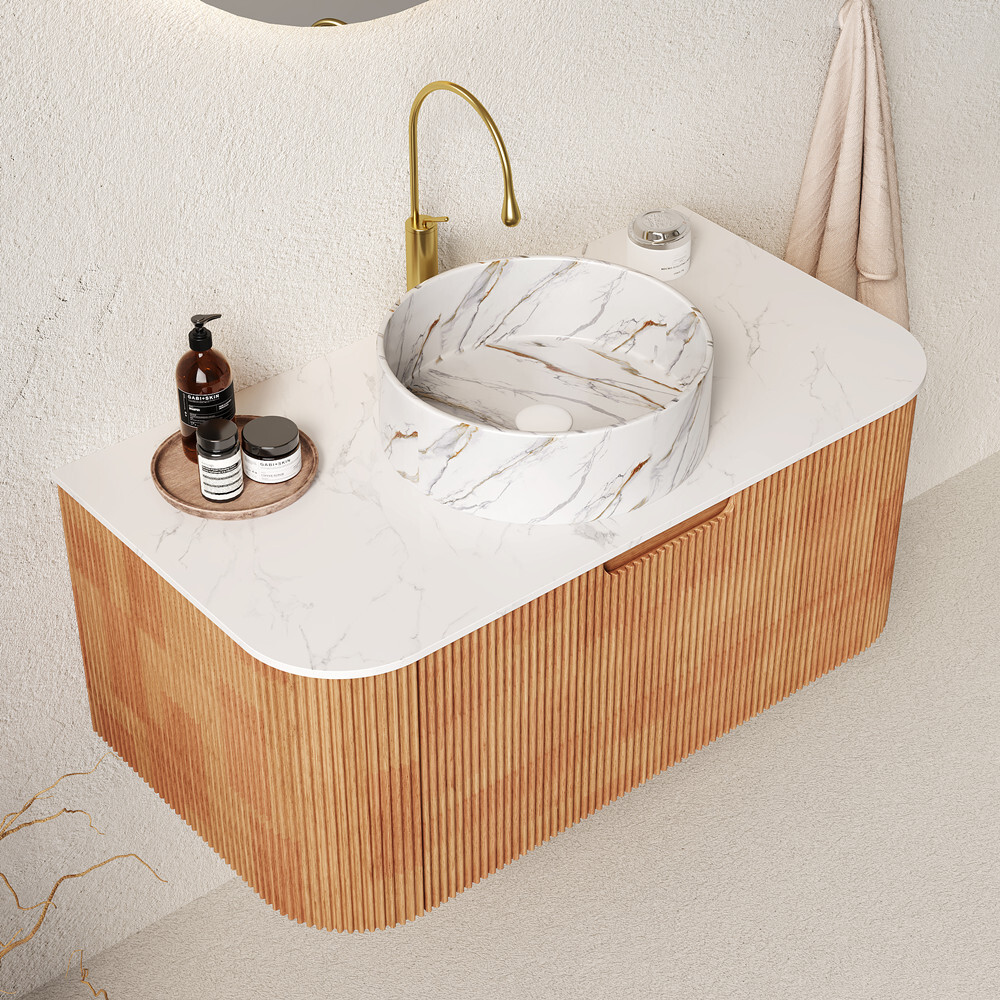 24″ 30″ 36″ Wall Mounted Bathroom Vanity w/Sink, Drawer, Floating Vanity Cabinet