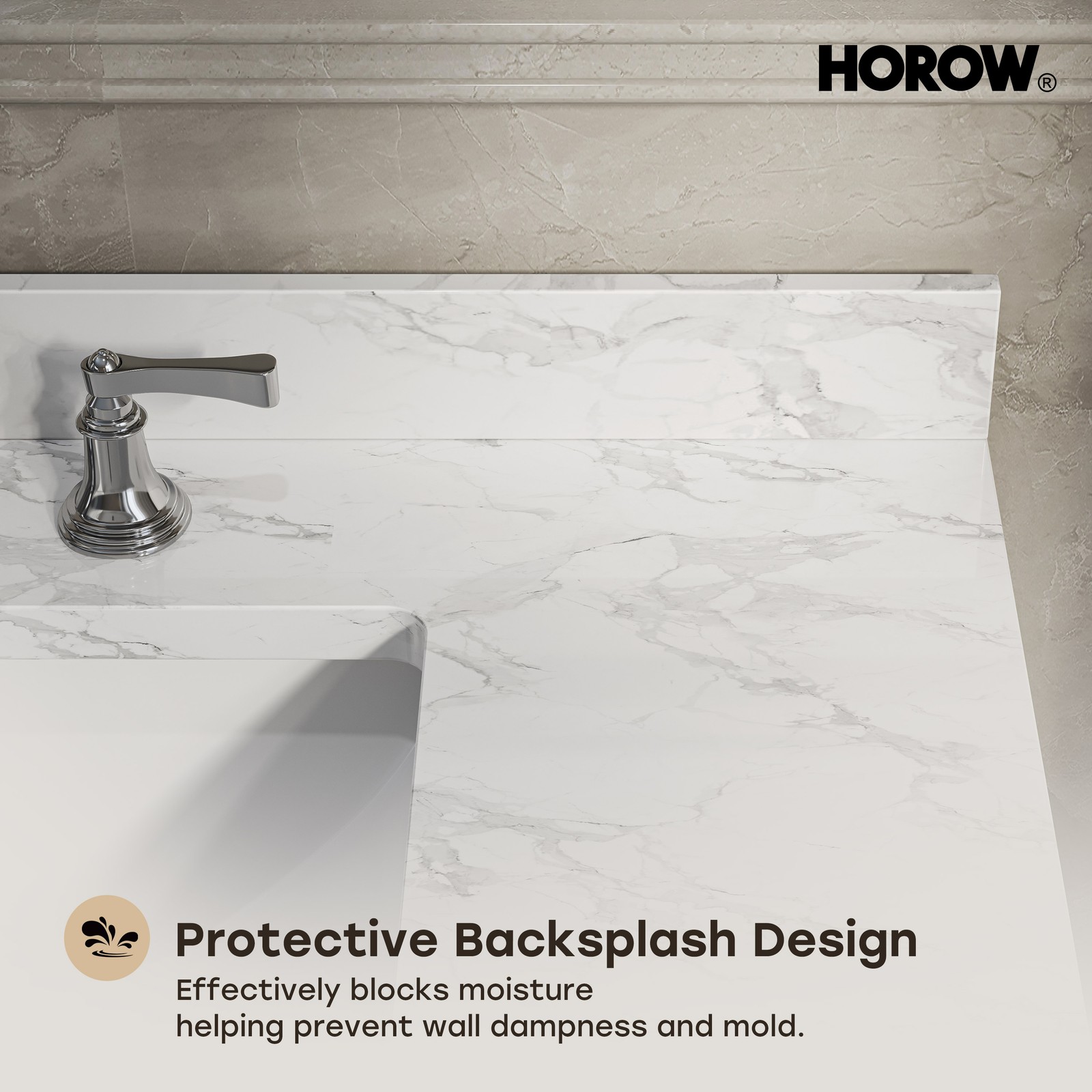 HOROW 30” Bathroom Vanity with Undermount Basin Freestanding Storage Cabinet